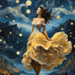 نقاشی الماسی دختر در شب پرستاره (اقتصادی)